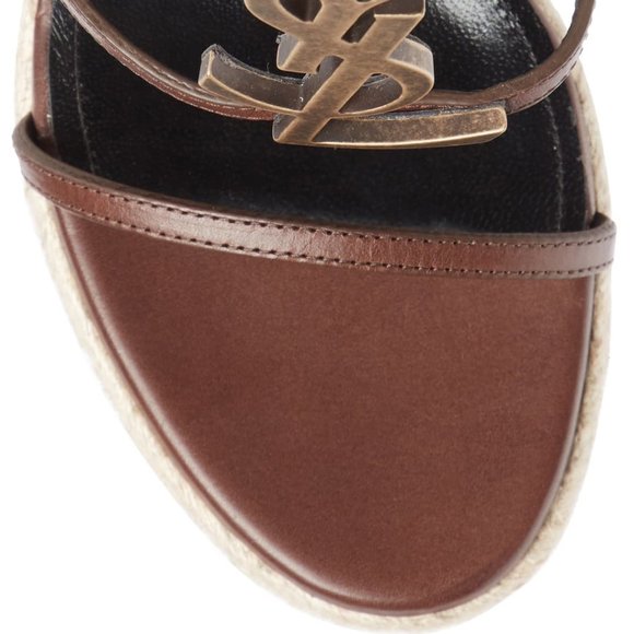 Cassandra Espadrilles 105 YSL Logo Platform Wedge - Picture 13 of 14